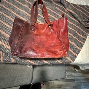 Boho red leather purse